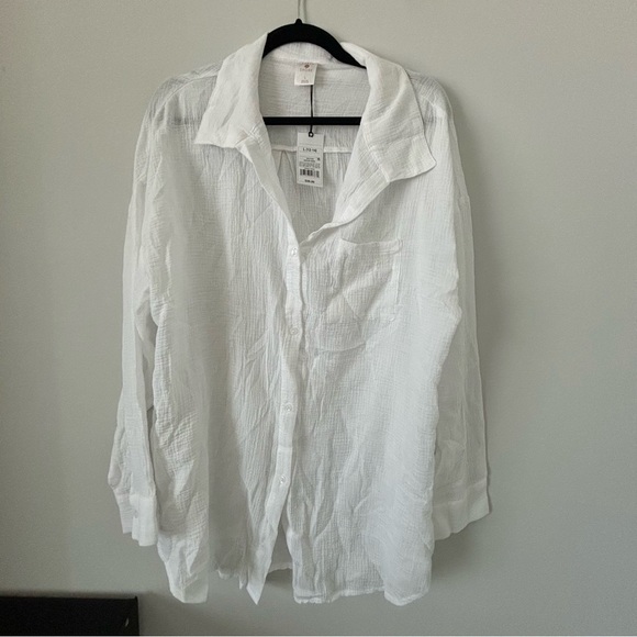 Shade & Shore | Women's Button-Up Swimsuit Cover Up Shirtdress | White Large NWT - Picture 6 of 7